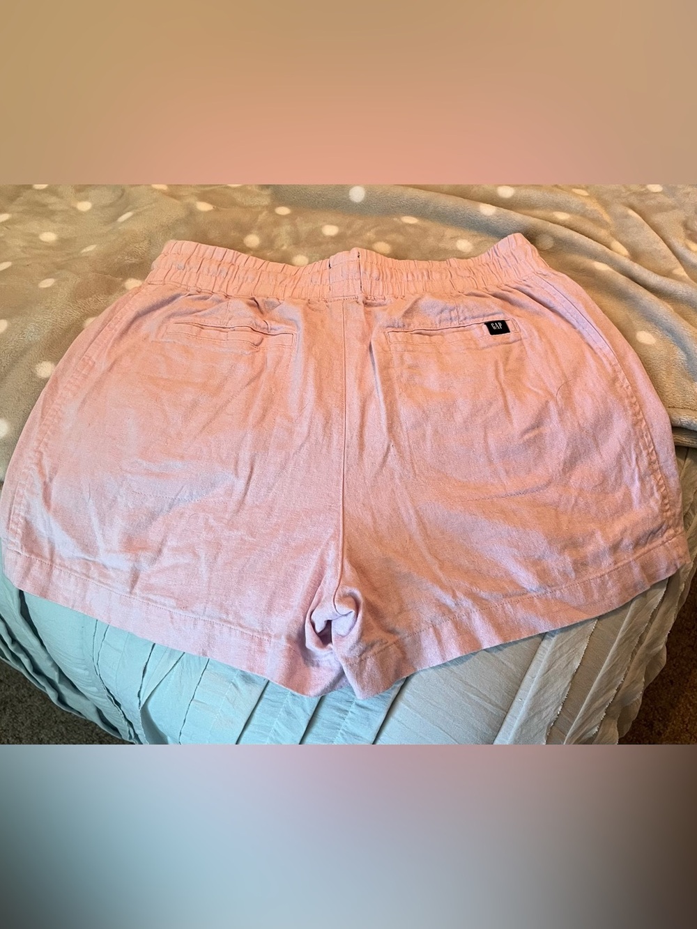 GAP Pink Drawstring Linen-Blend Shorts - Picture 5 of 5